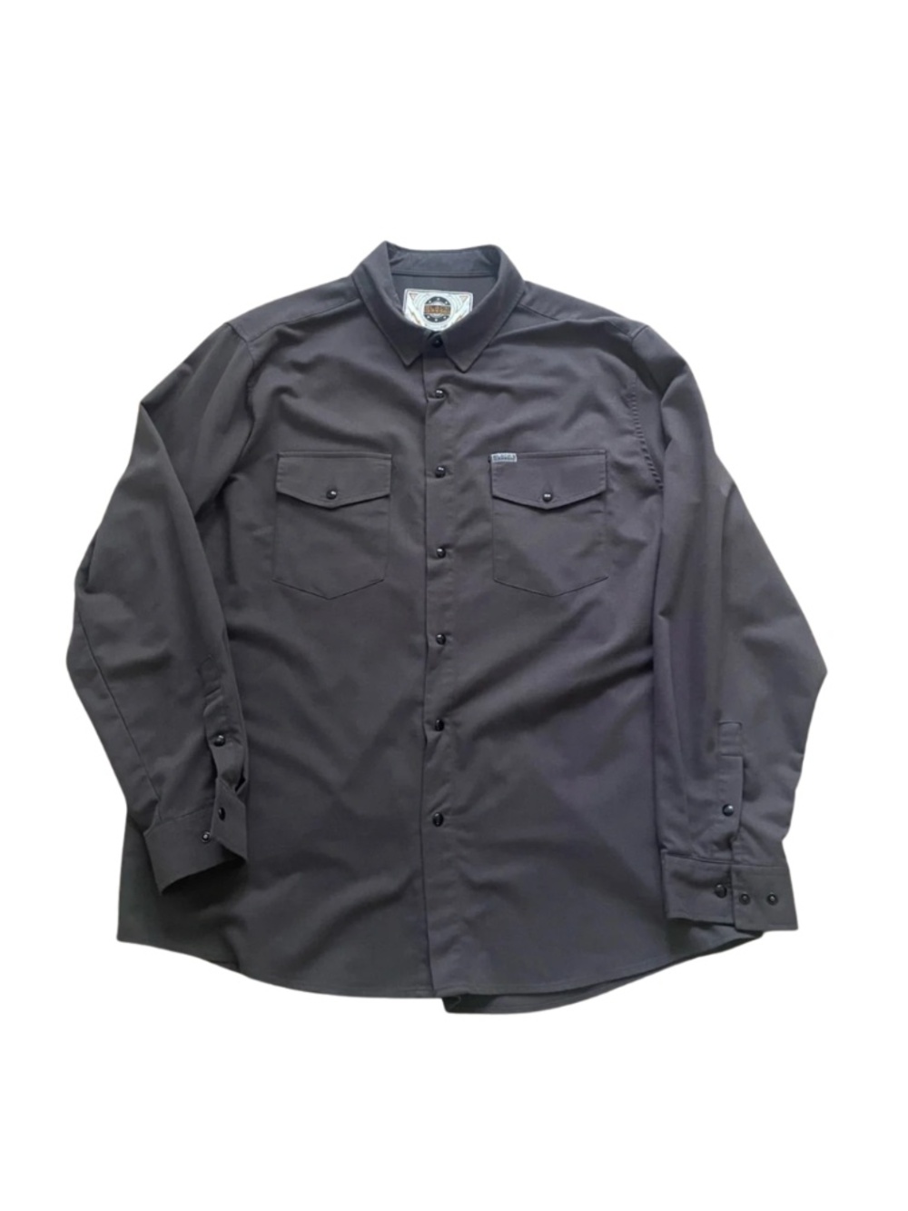 Men's Long Sleeve Black Dragon Work Shirt Grey Men XXL